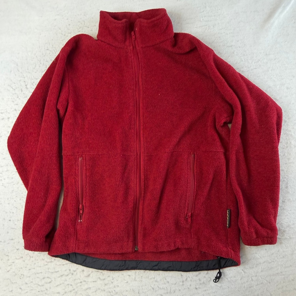Kanuk Fleece Jacket Mens 1 Red Full Zip Mock Neck Made in Canada